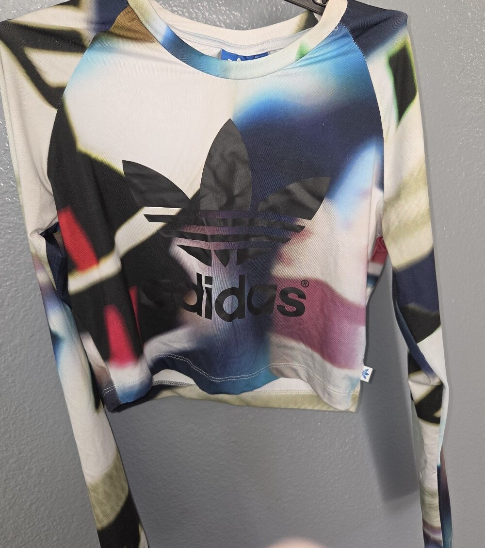 Adidas Originals "Shoe Chaos" Cropped Long Sleeve Top - Size Small